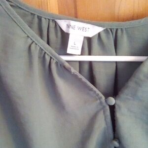 Nine West Sage Button-Up Blouse